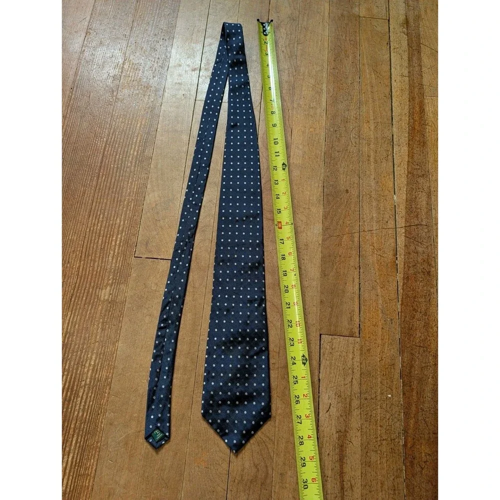 Lauren Ralph Lauren Silk Necktie Tie Polka Dot Blue Business Party Suit 3.25